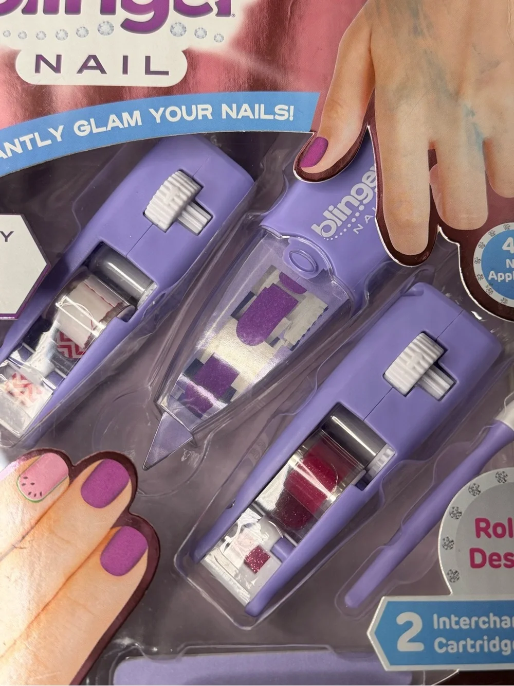 Nail Wand - Purple Roll-On Nail Applique Kit